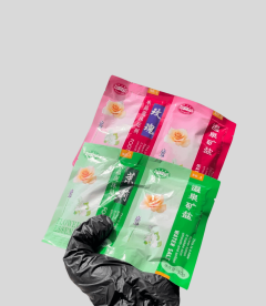 Salt packets for skincare and wellness.